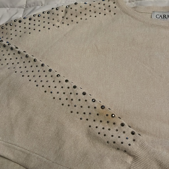Beautiful NEW sweater with studded sleeves. - Picture 9 of 9